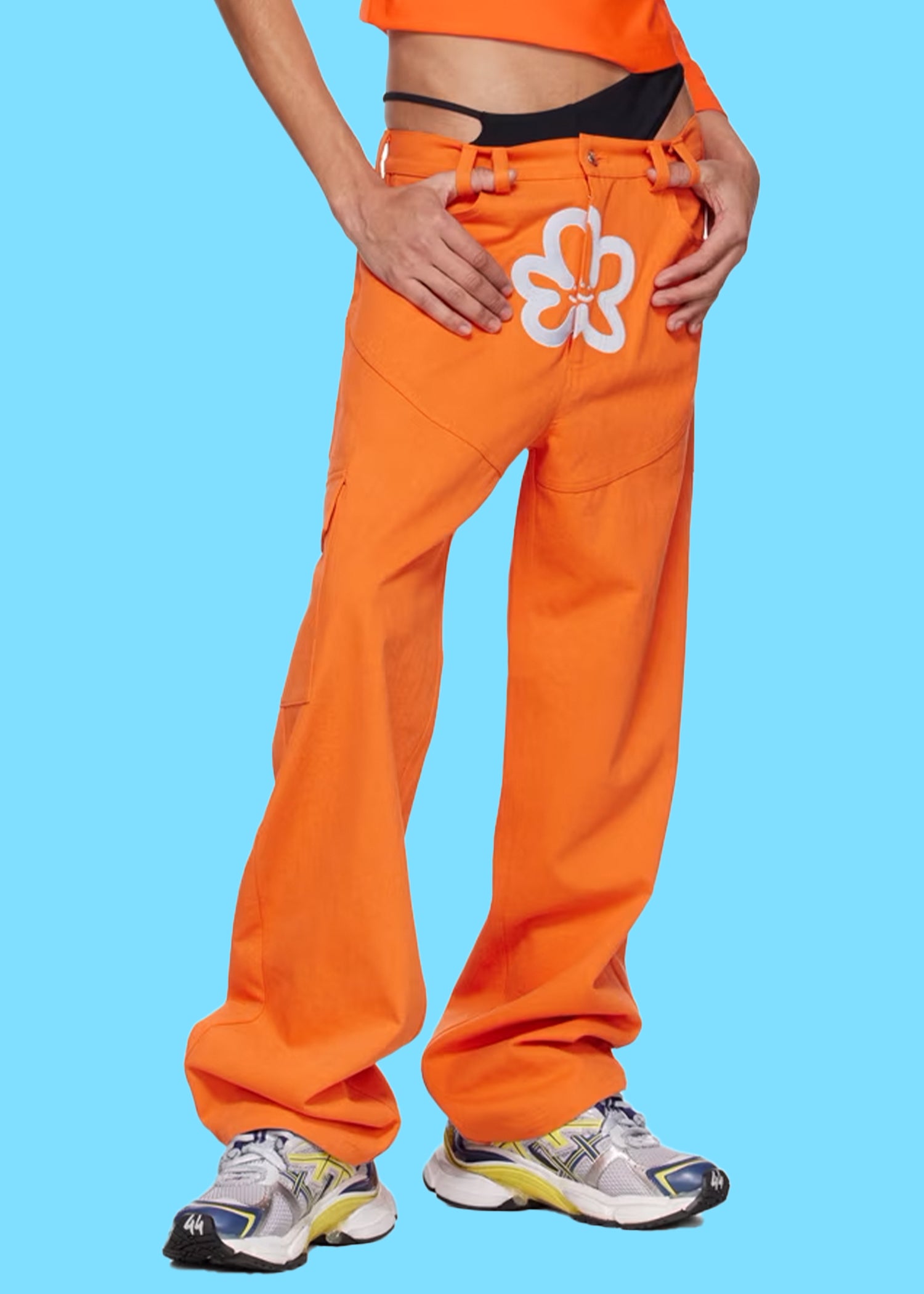 Archive Sale / Flower Pants - Orange