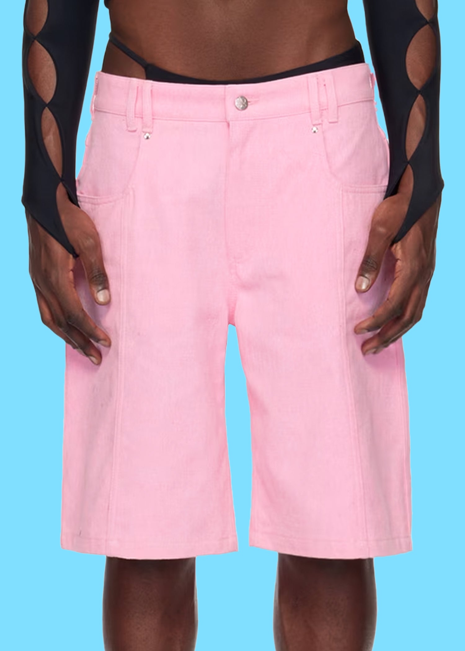 Archive Sale / Denim Shorts - Baby Pink