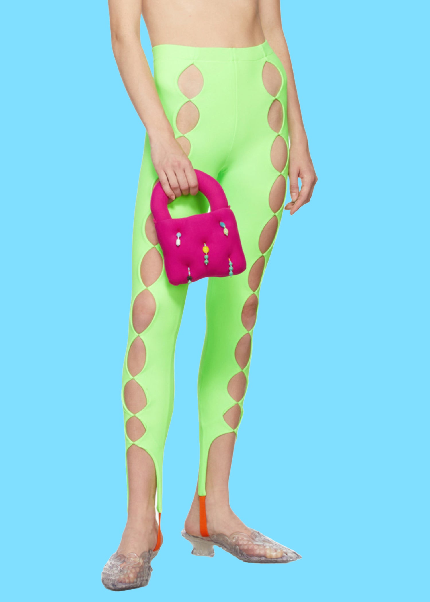 Archive Sale - Cutout tights / lime